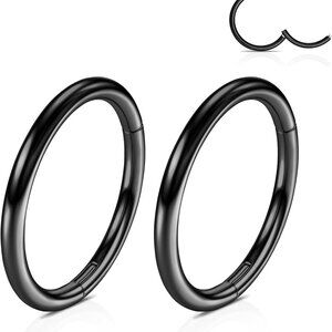 316L Stainless-Steel Hinged Nose Rings Hoop:Womens and Mens Body Pierecing Ring